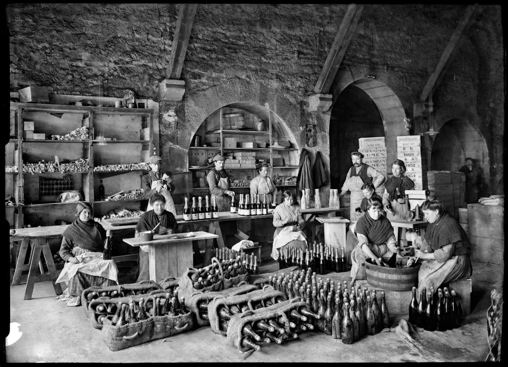 Altes Foto der Abfüllung von Rioja Weinen
